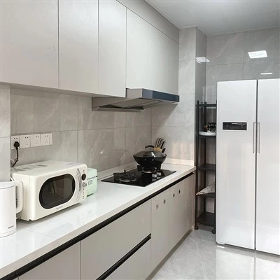 Armoires de cuisine en mélamine blanche moderne