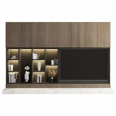 Banc de télévision simple en bois